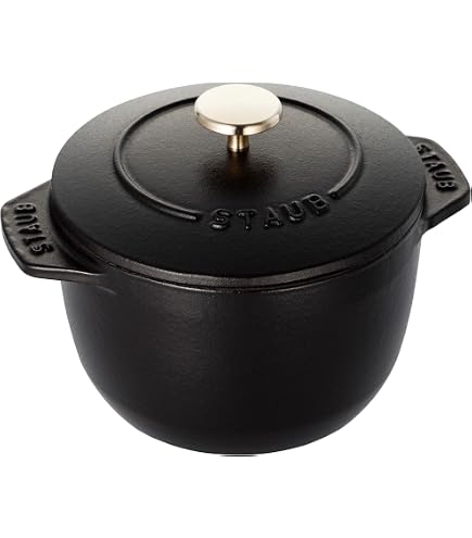 Amazon.com: Staub Cast Iron 1-qt Oval Cocotte - Matte Black, Made